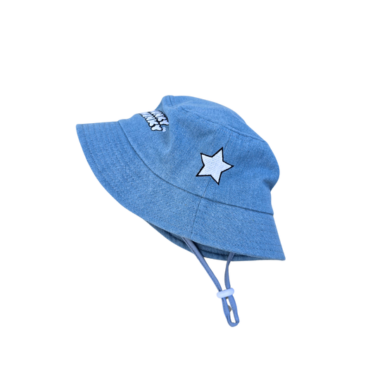 ANTI-BEIGE KIDS CLUB BUCKET HAT - WASHED DENIM
