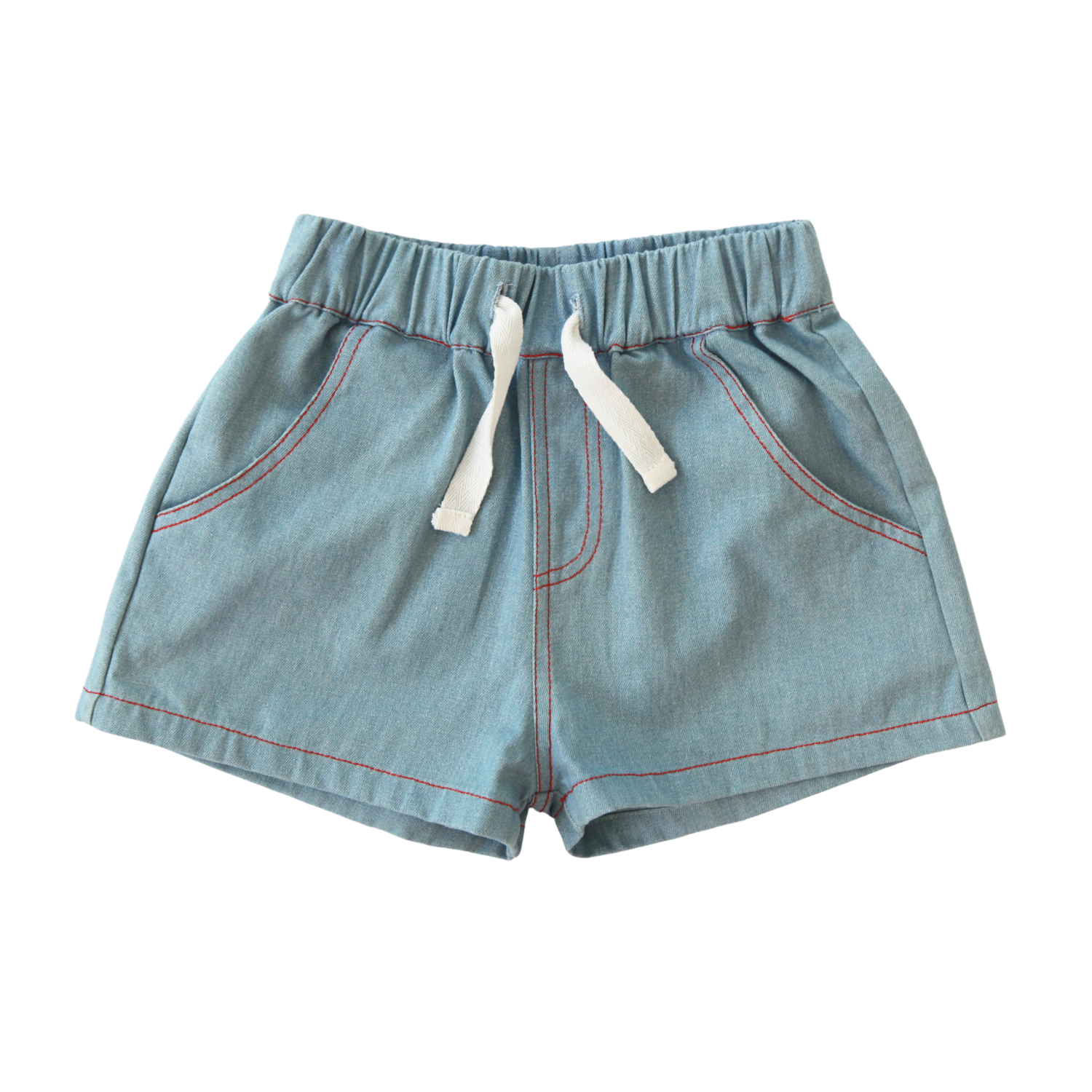 RED-STITCH REBEL DENIM SHORTS