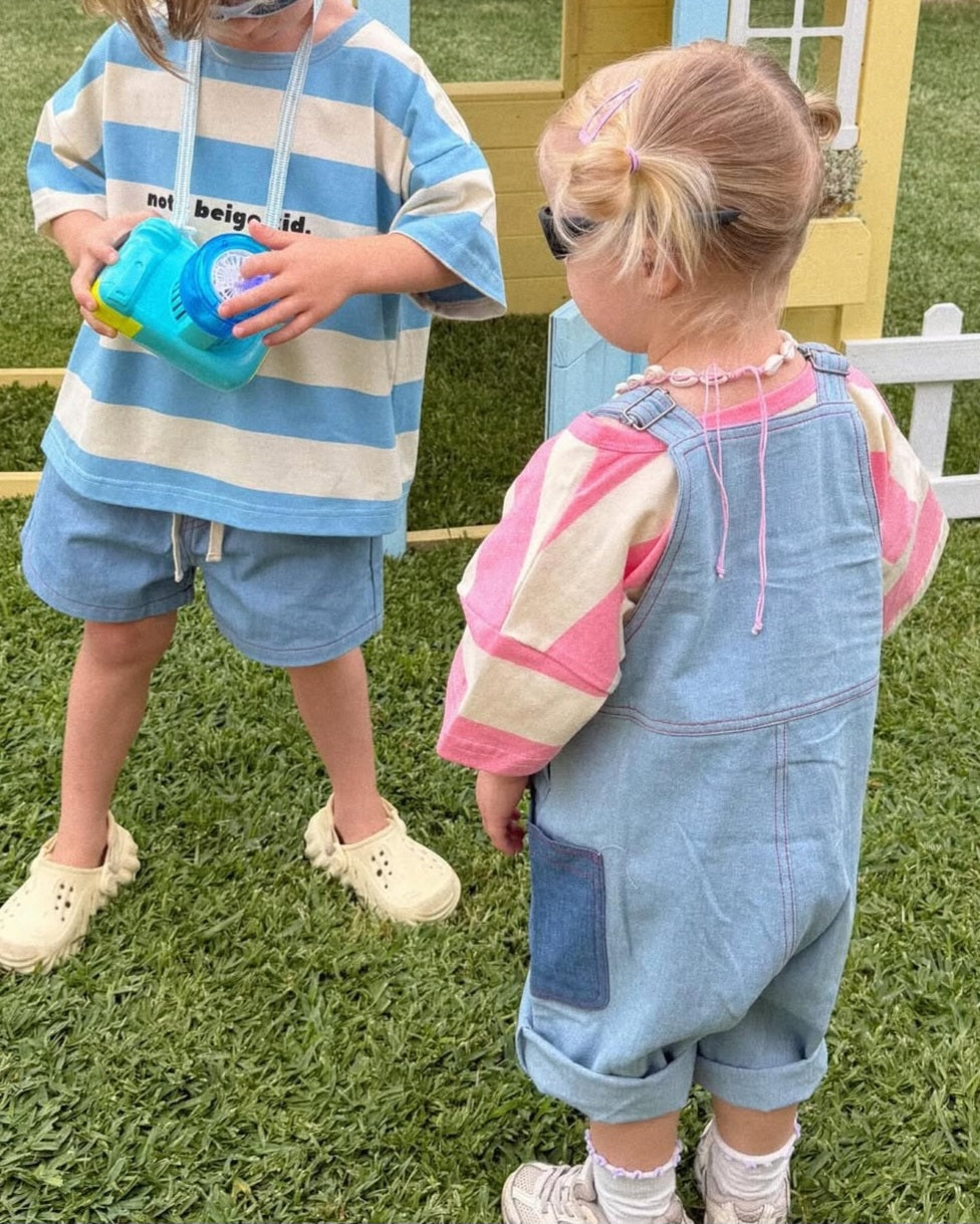MINI-MENACE DENIM OVERALLS