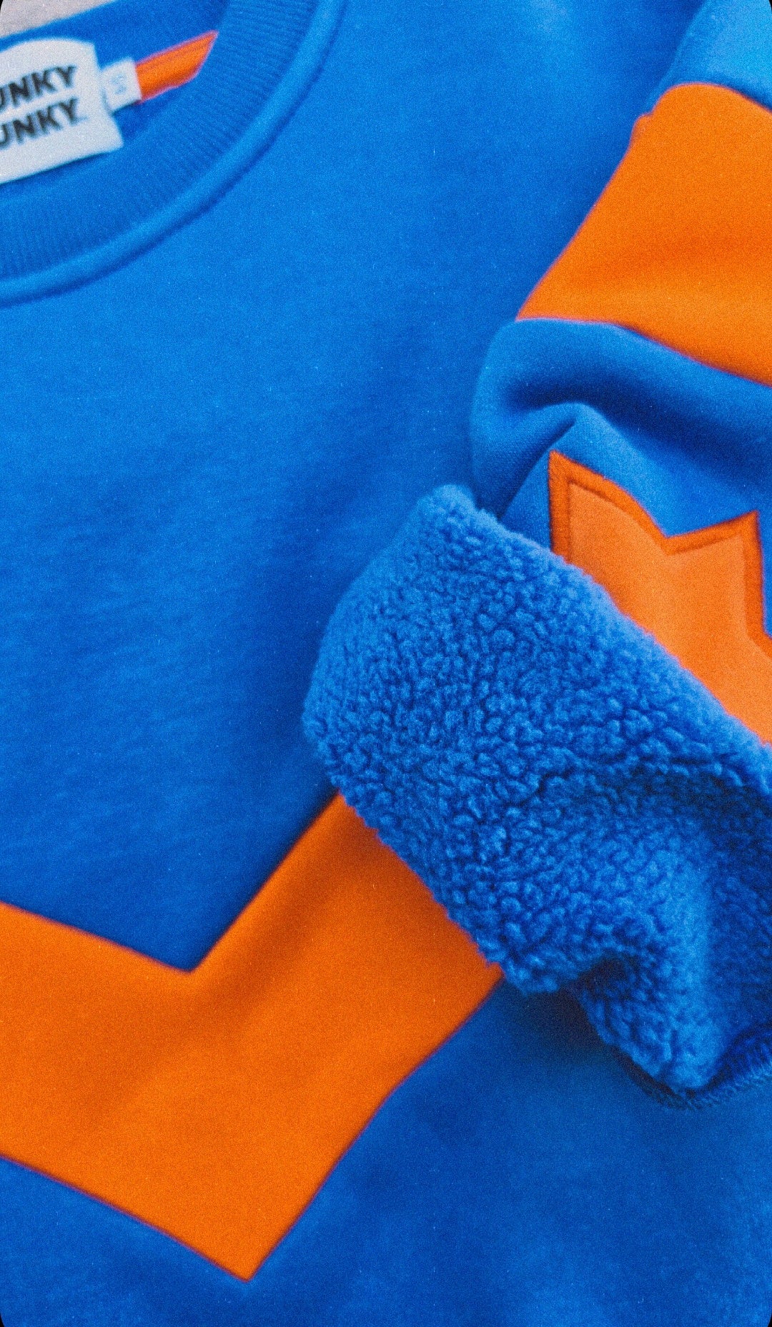 CHUNKY SWEAT - ELECTRIC BLUE & ORANGE