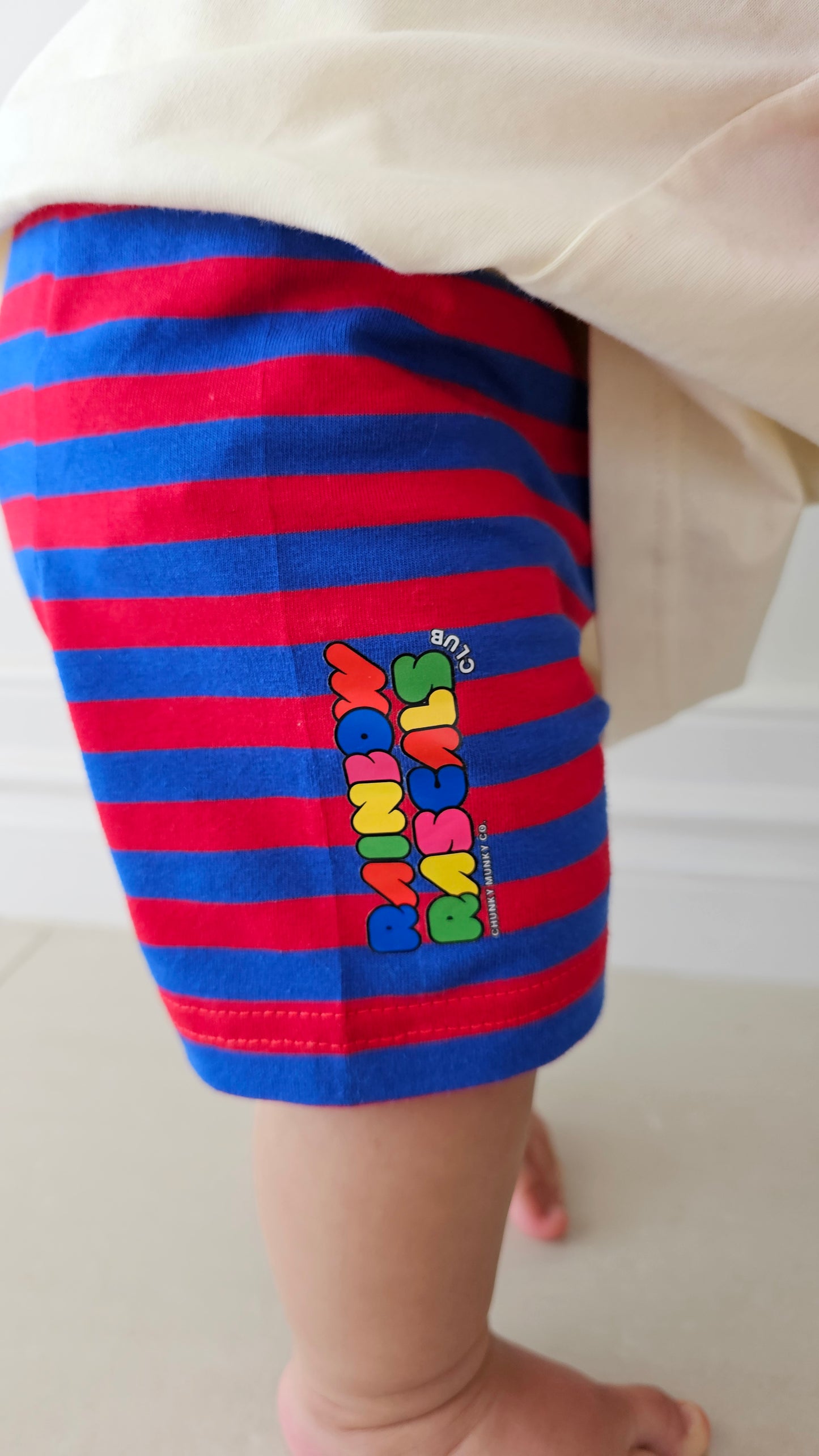 TROUBLE-MAKER STRIPE BIKE SHORTS