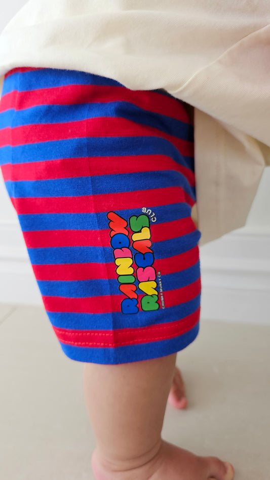 TROUBLE-MAKER STRIPE BIKE SHORTS