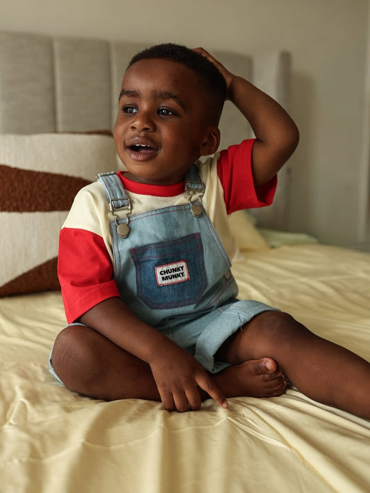 MINI-MENACE DENIM OVERALLS