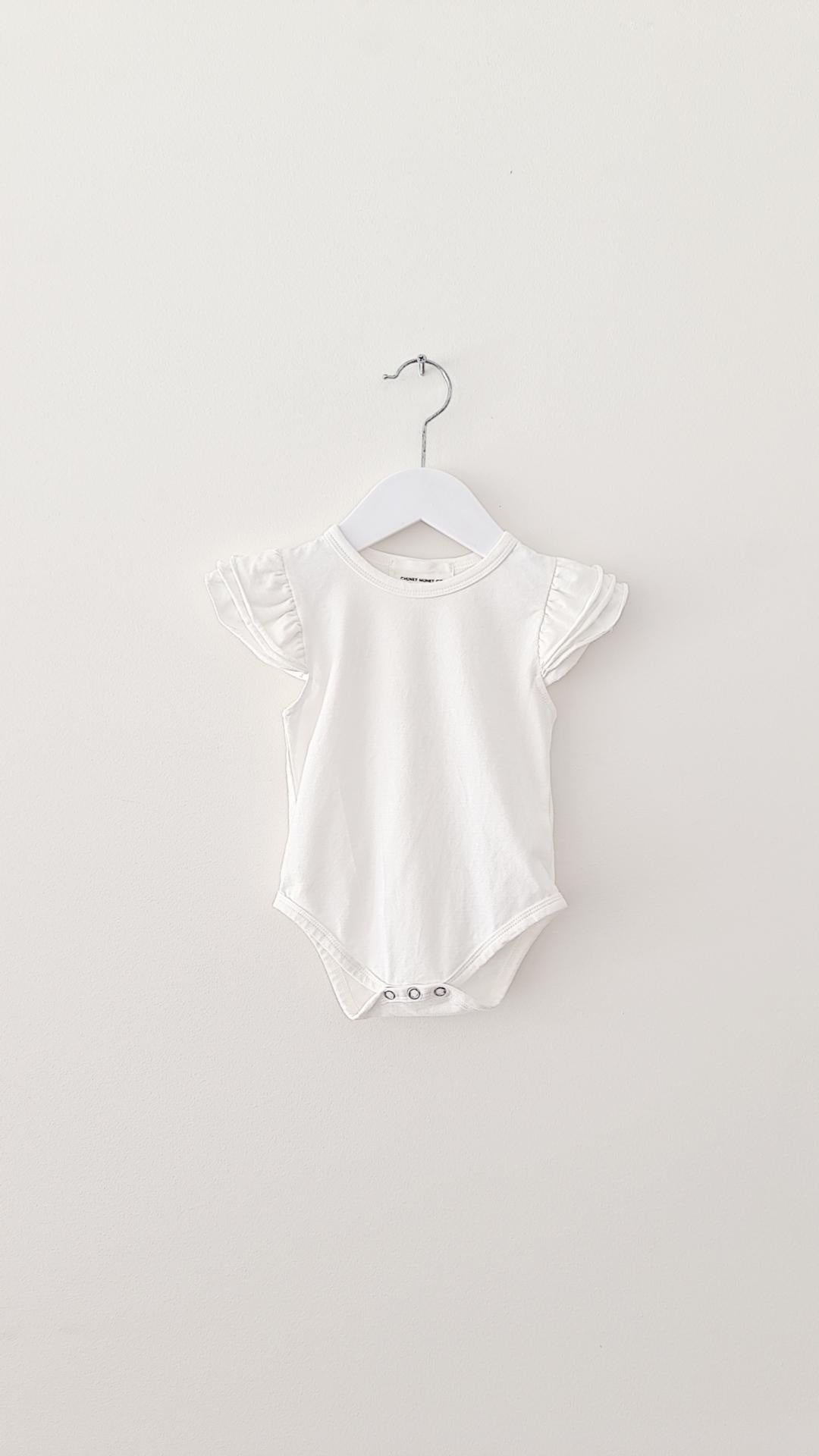 FLUTTER SHORT SLEEVE COTTON ROMPER