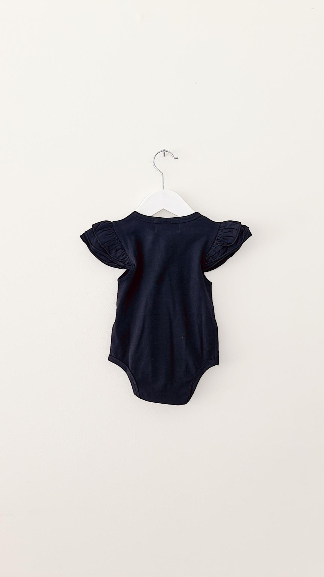 FLUTTER SHORT SLEEVE COTTON ROMPER