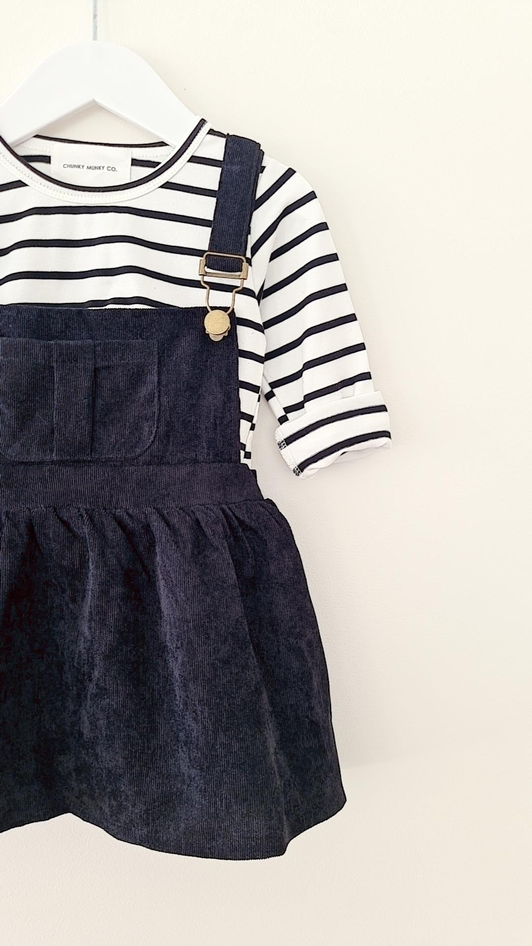 WEDNESDAY STRIPE PINAFORE SKIRT SET