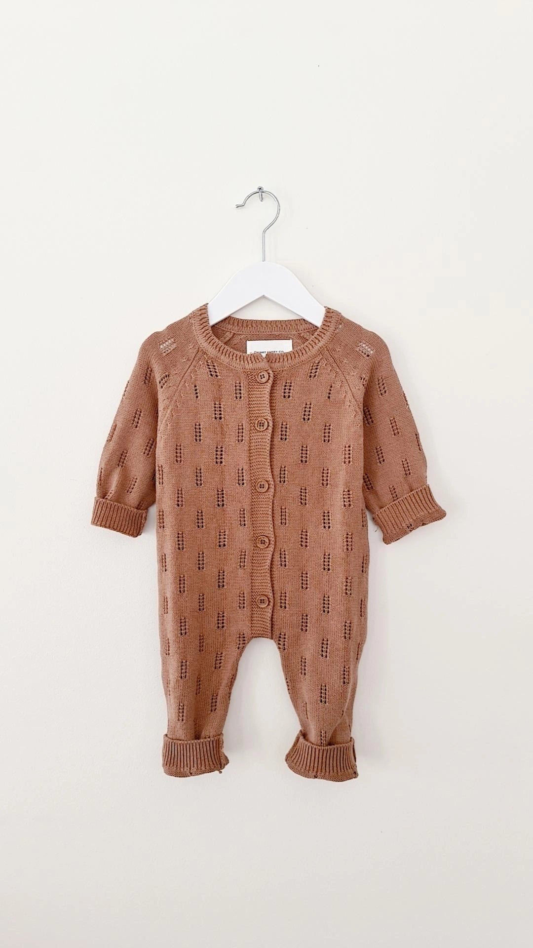 Knit Baby Romper & Cap Set